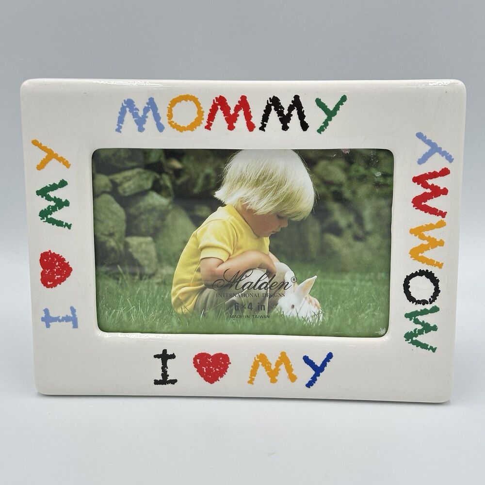 90’s I Love My Mommy Picture Frame Home Decor Colorful Mother's Day Gift 4x6 VTG